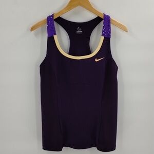 Nike dri-fit racerback two-tone purple with yellow trim size large athletic tank